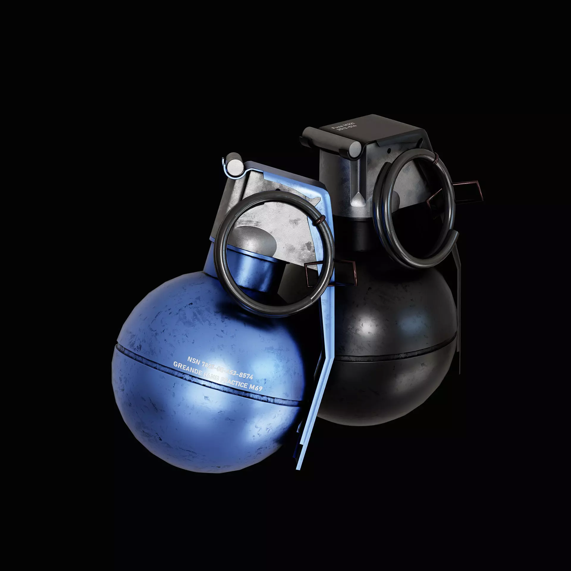 Grenade Low-poly 3D model_1