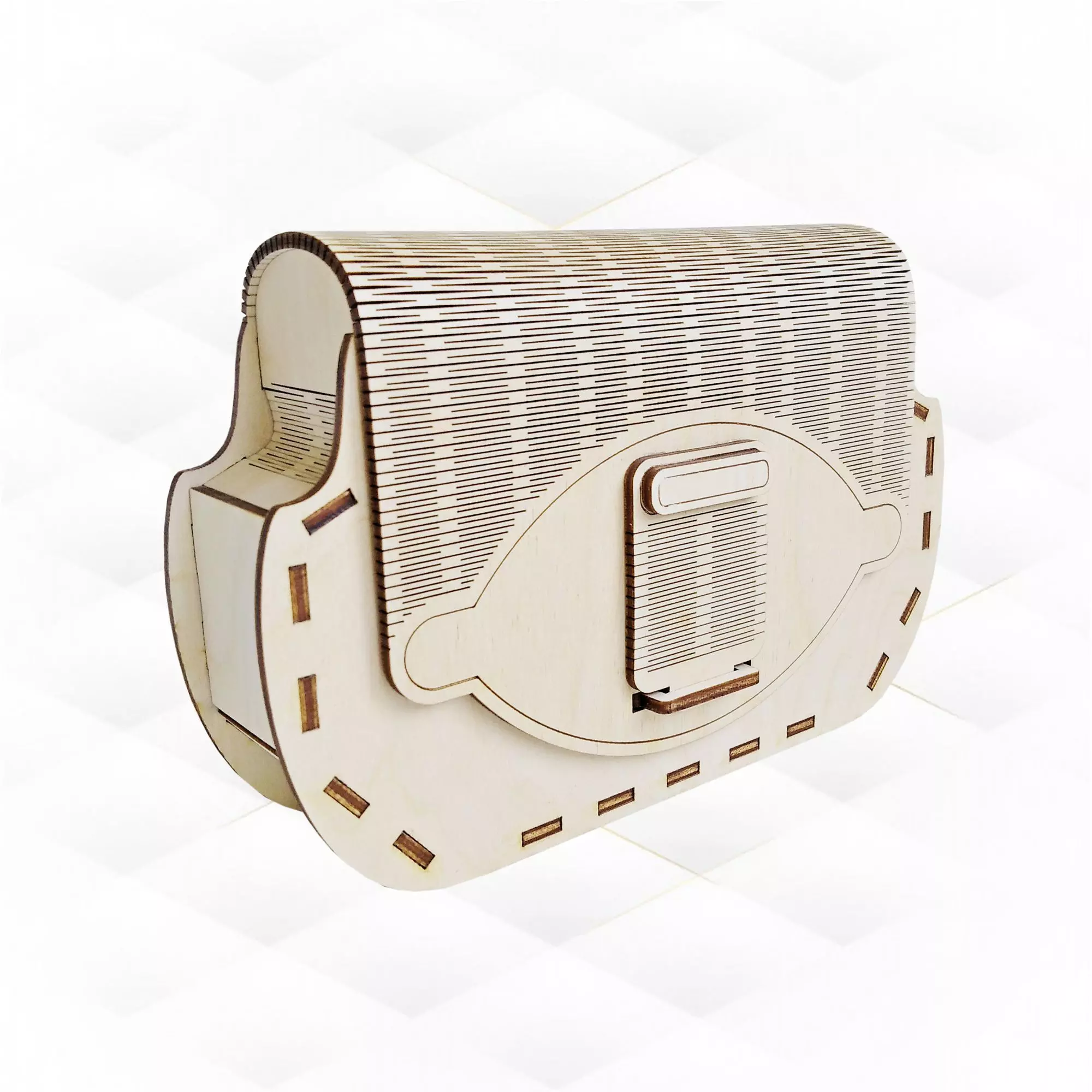 Clutch hand bag svg dxf design for laser cut 3D print model_0