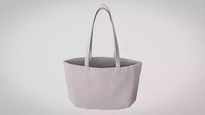 Tote Bag White Canvas - High Quality 3D model