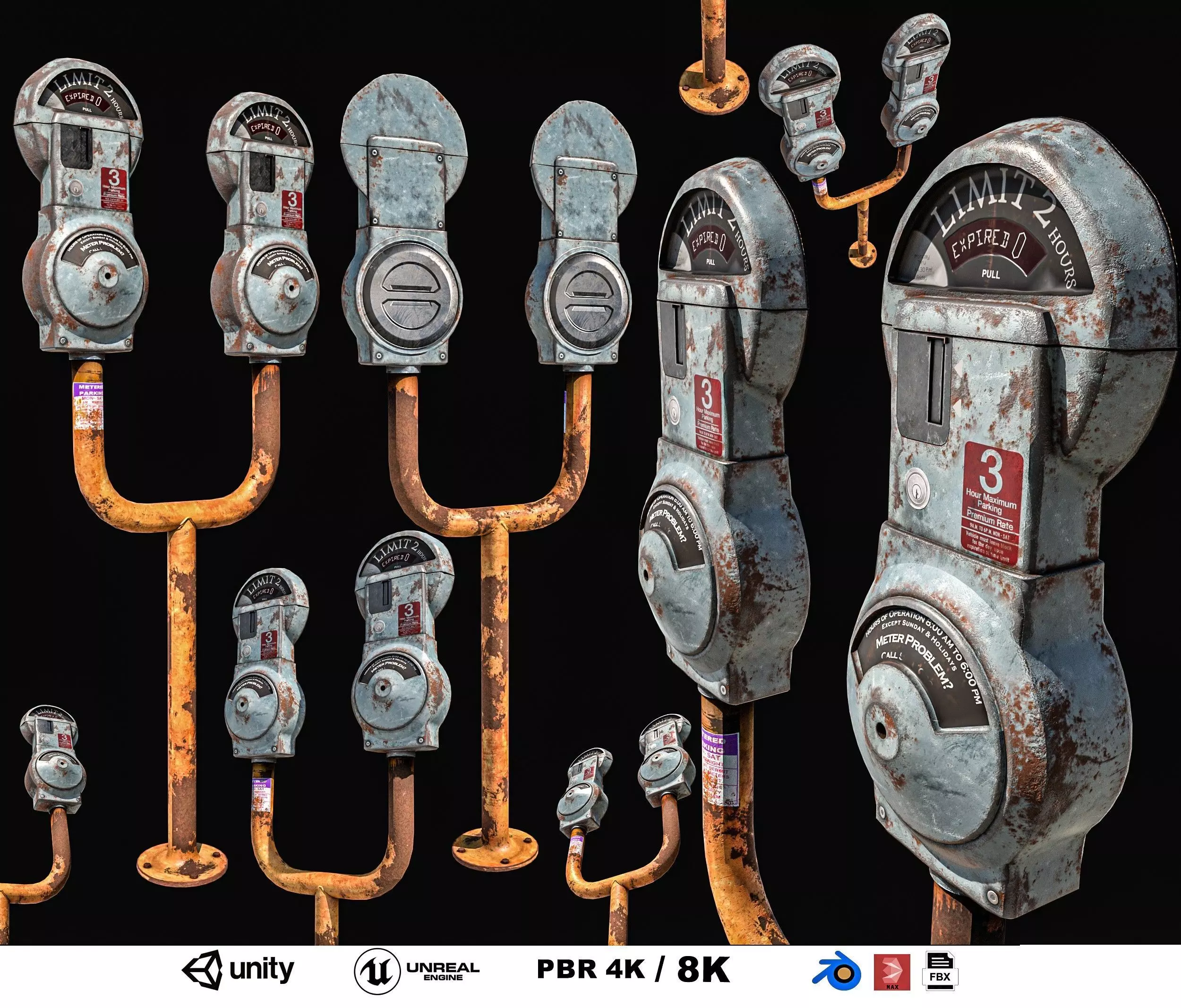 Parking Meter Low-poly 3D model