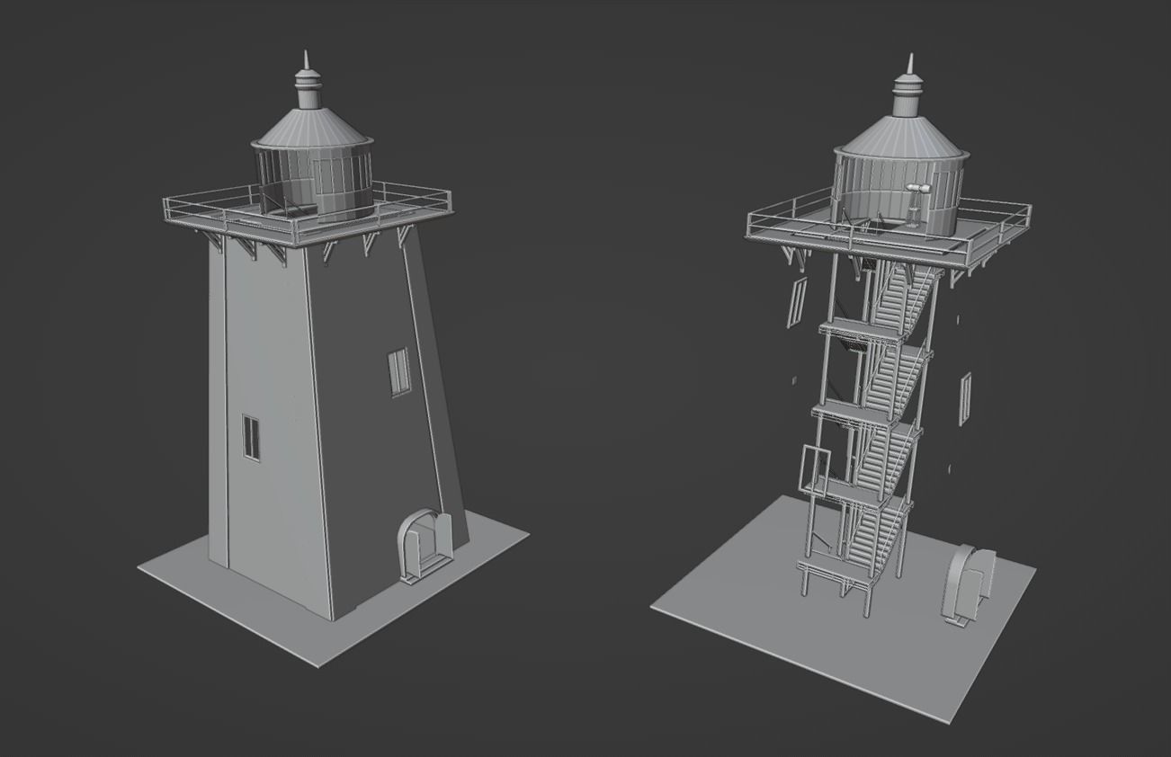 Lighthouse  - Low poly Low-poly 3D model_4