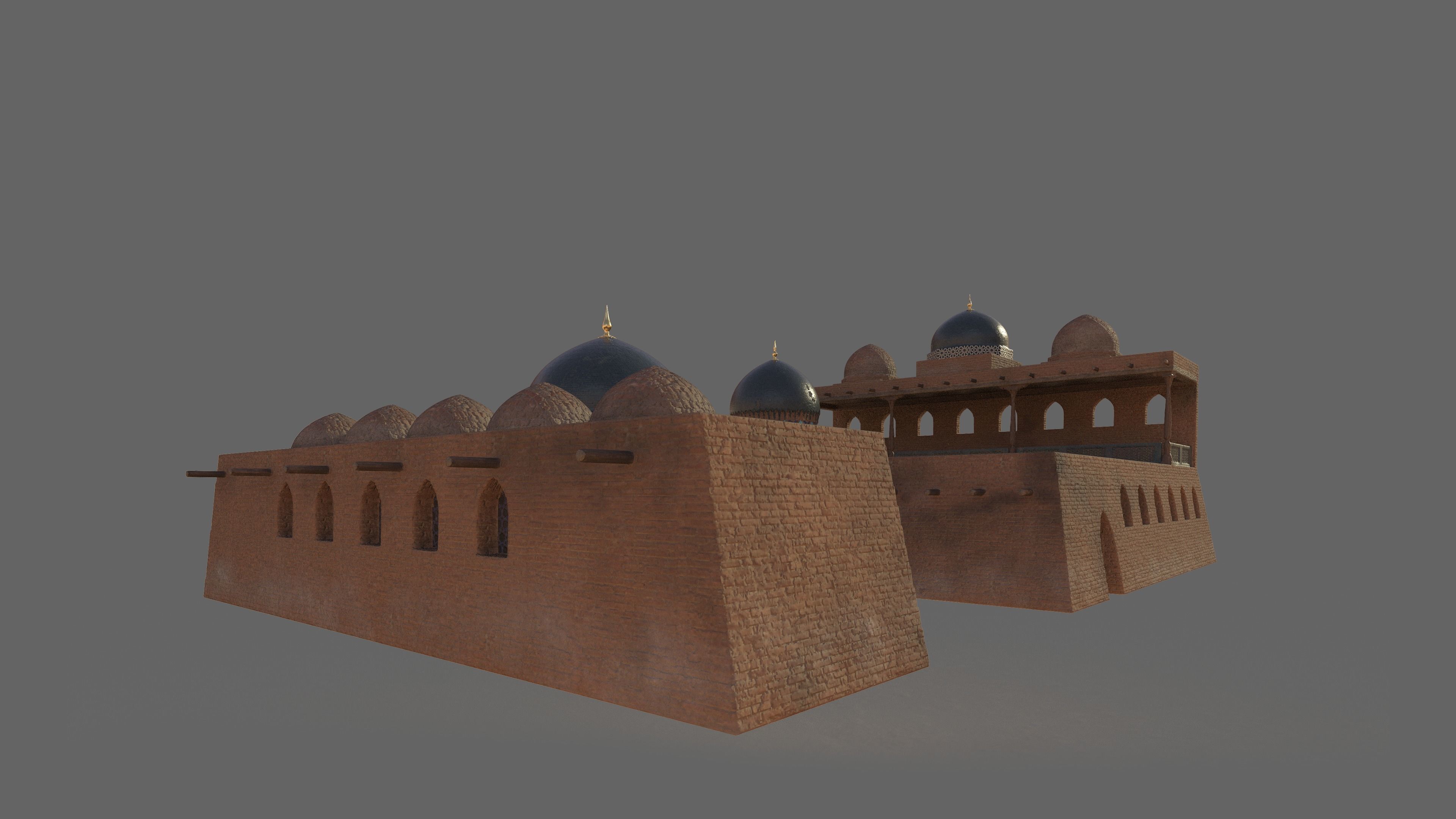 Samarkand Historical Building 2 Low-poly 3D model_1