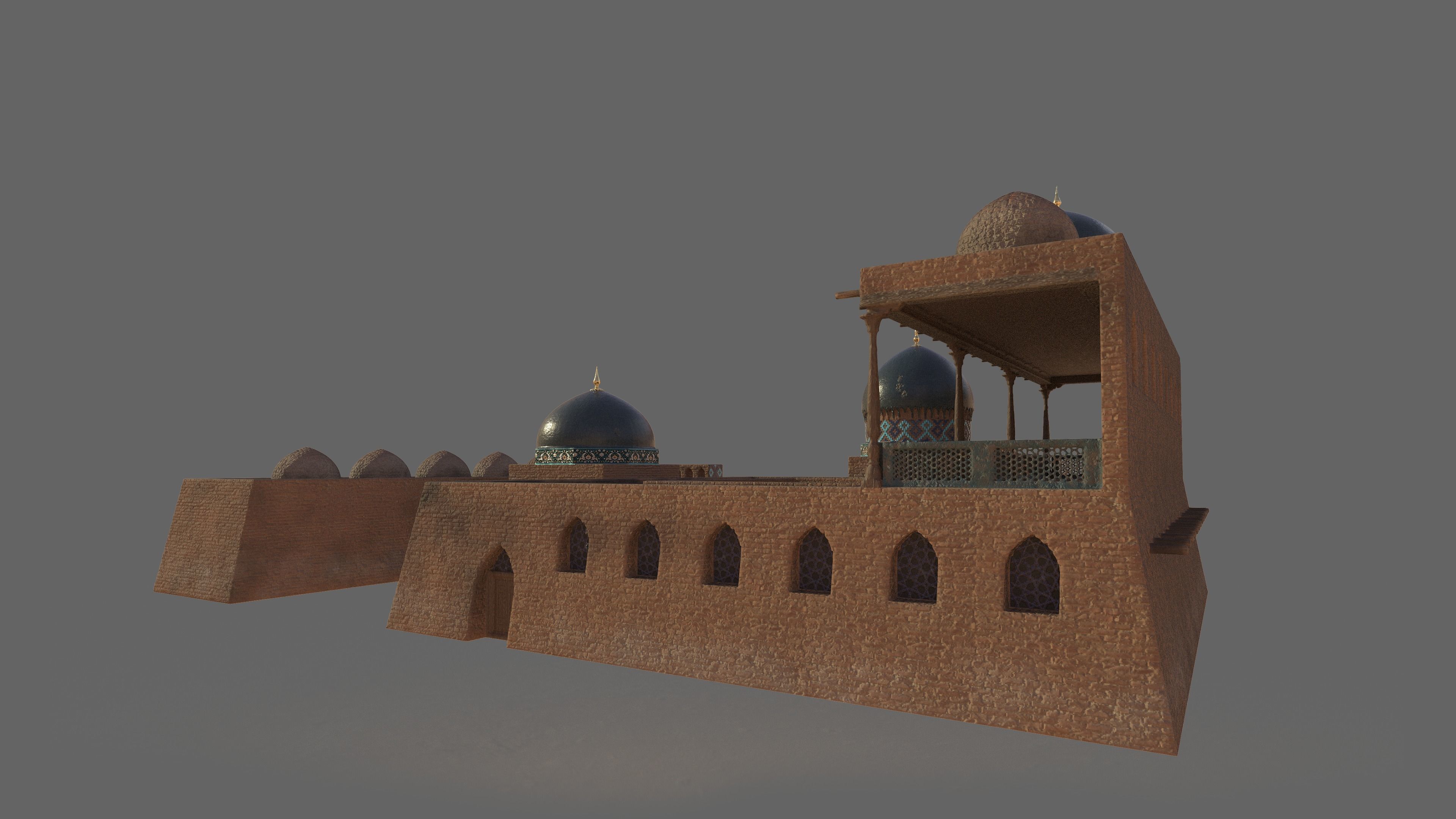 Samarkand Historical Building 2 Low-poly 3D model_2