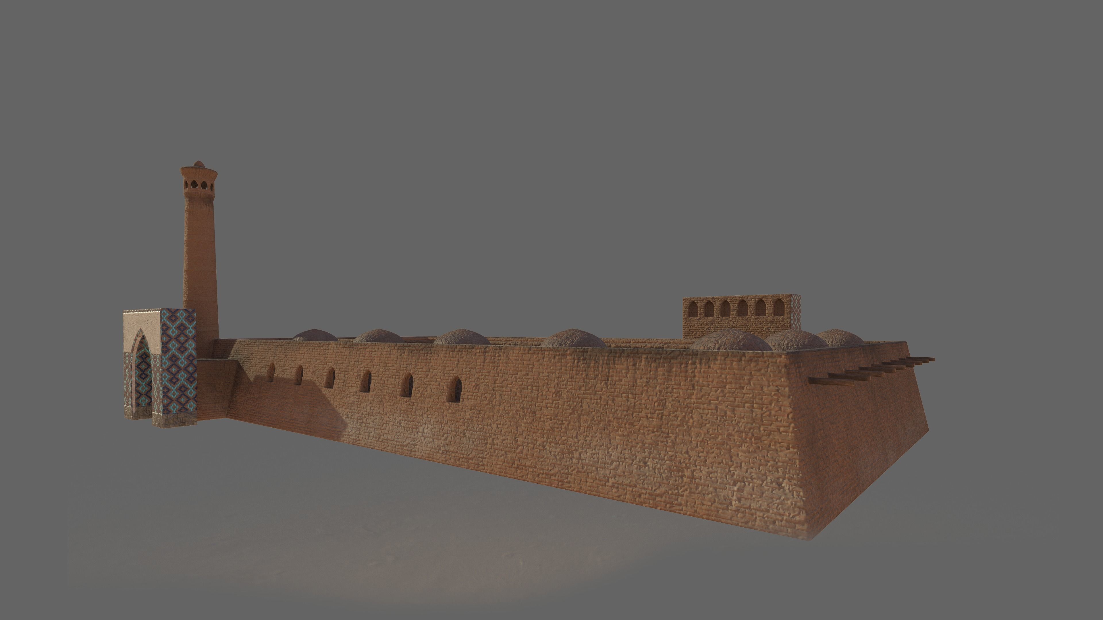 Samarkand Historical Building 3 Low-poly 3D model_1
