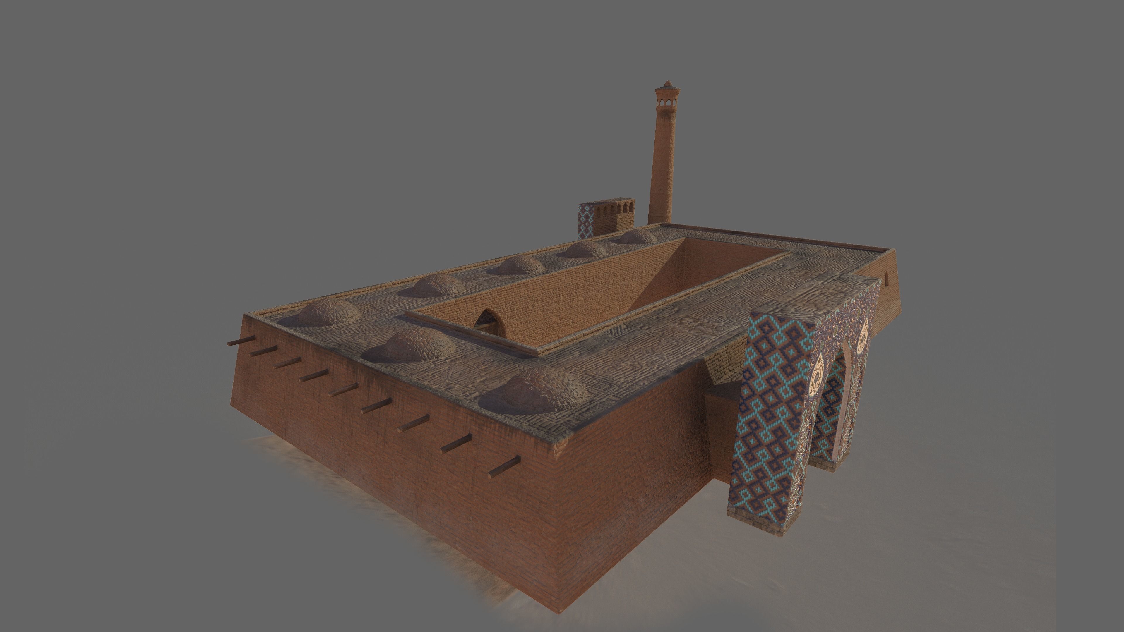 Samarkand Historical Building 3 Low-poly 3D model_2