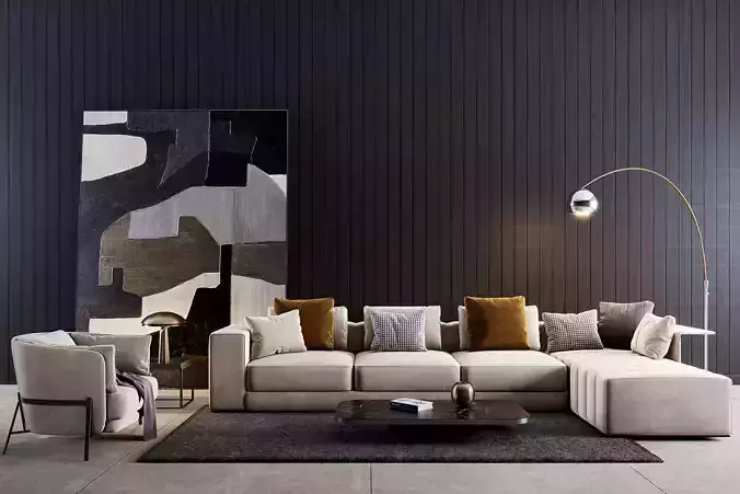 interior livingroom scene 08 3D model