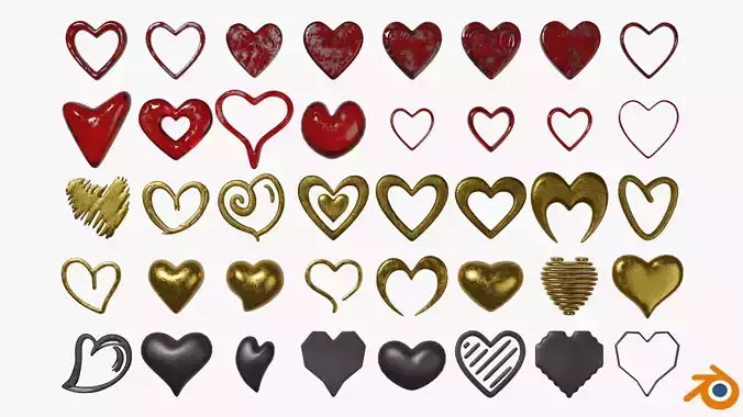 40 Heart Shapes  Collection
