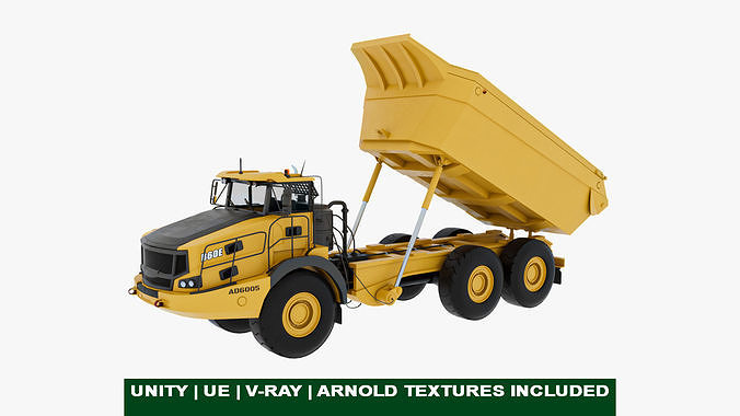 Articulated Mining Truck 03 All PBR Unity UE Textures Included Low-poly 3D model