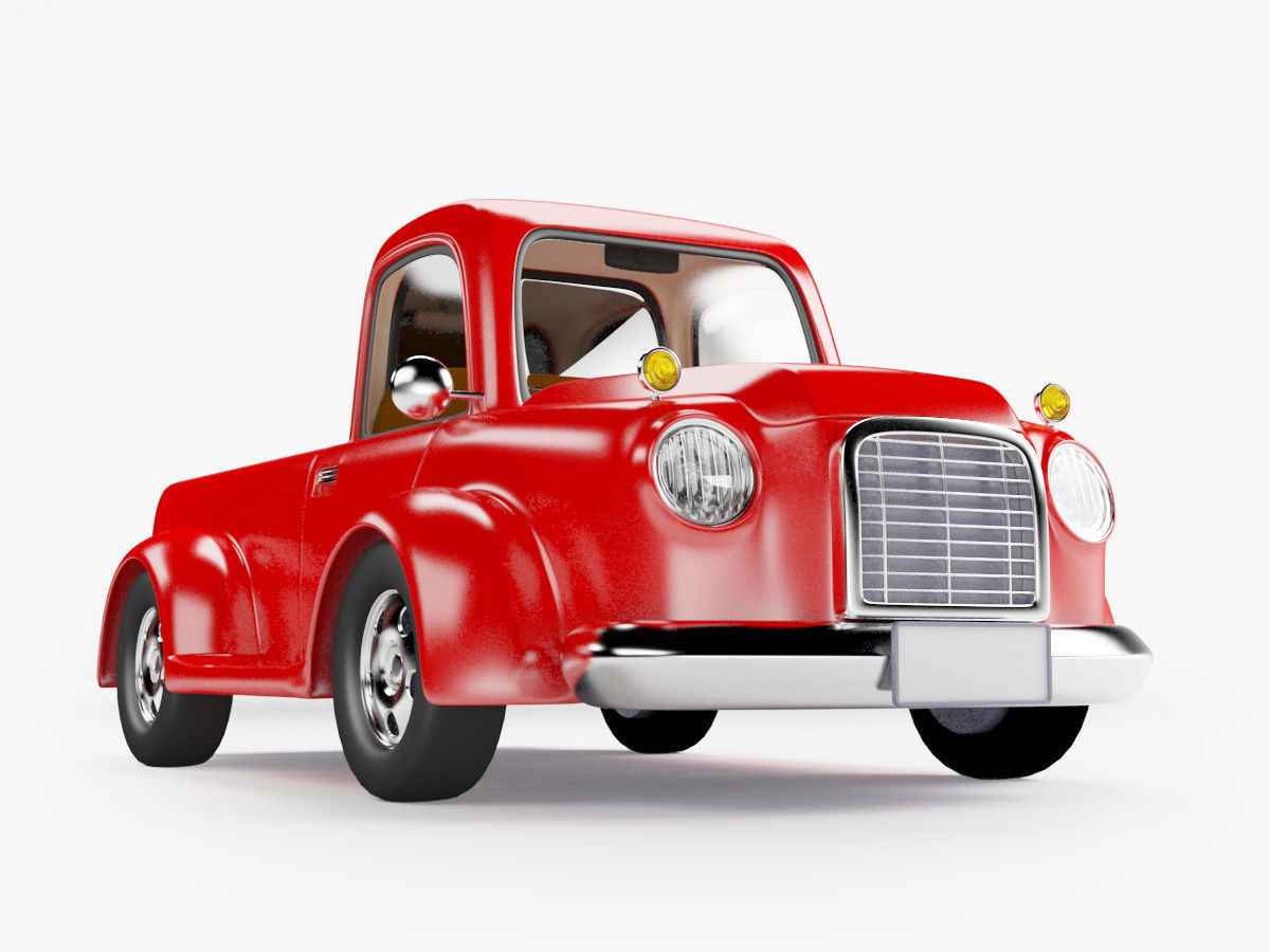 red old truck 3D model_5