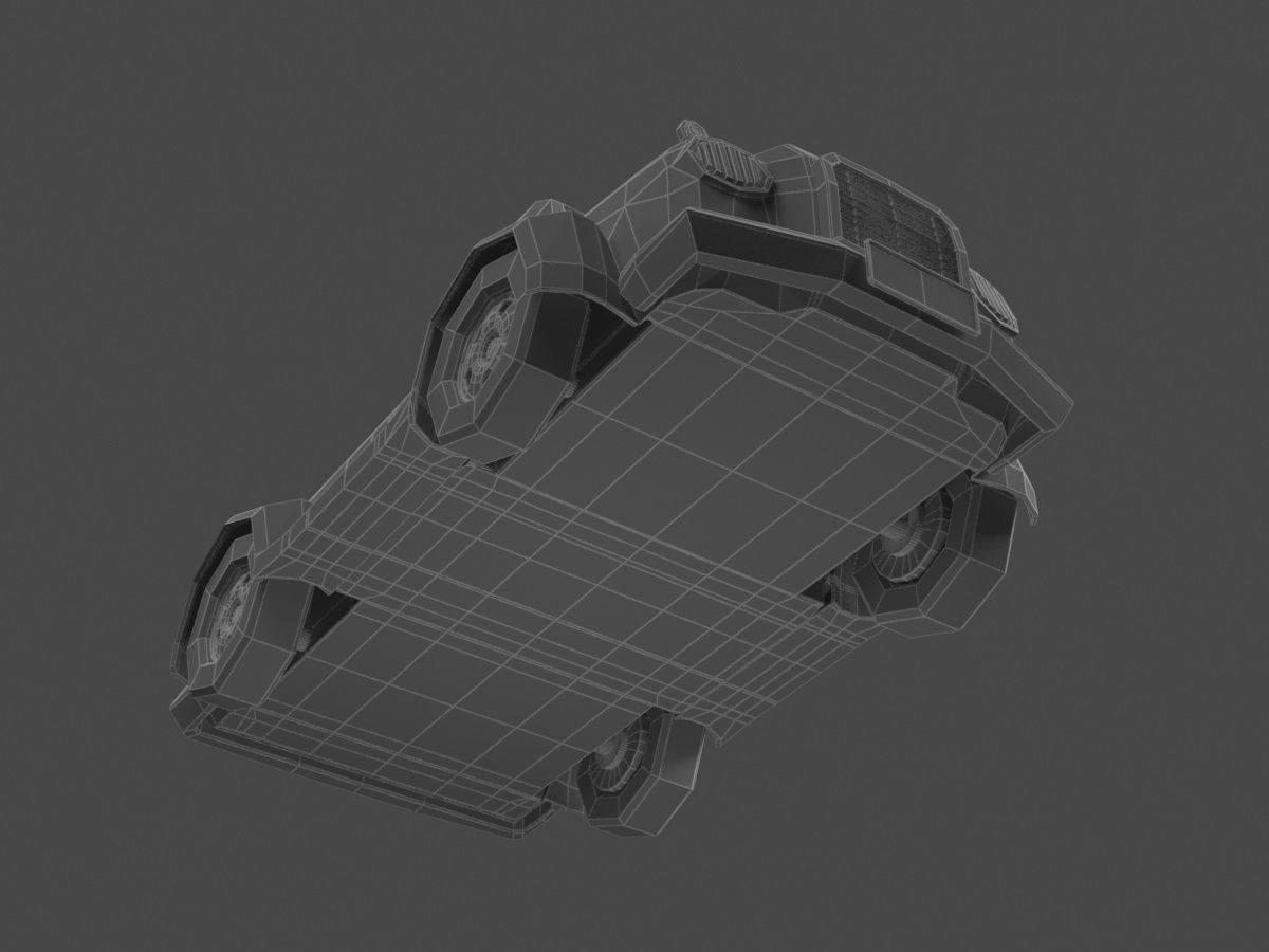 red old truck 3D model_14