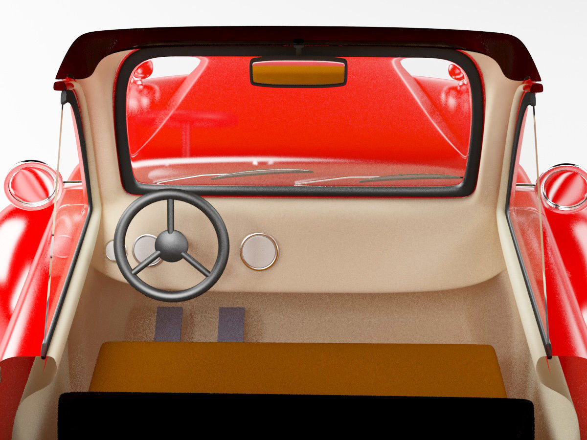 red old truck 3D model_4