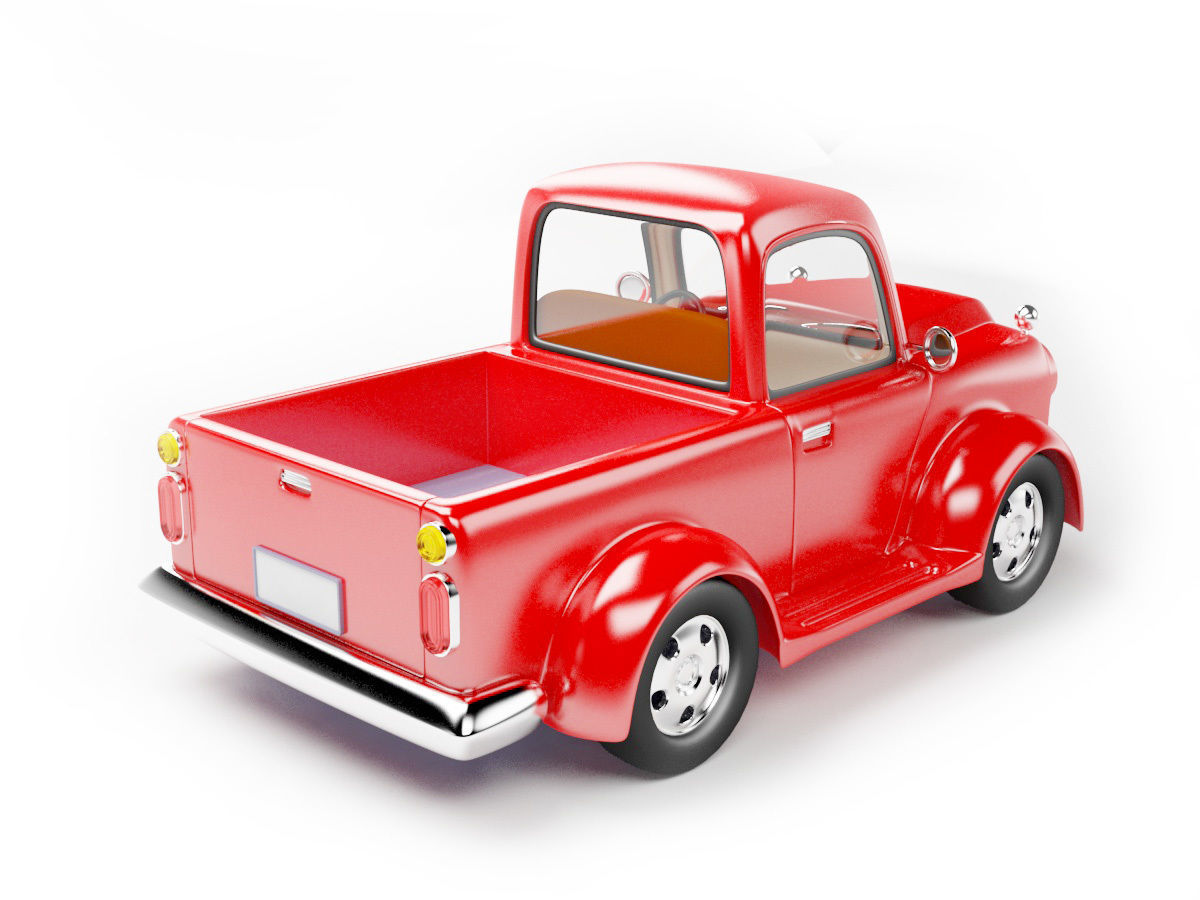 red old truck 3D model_2