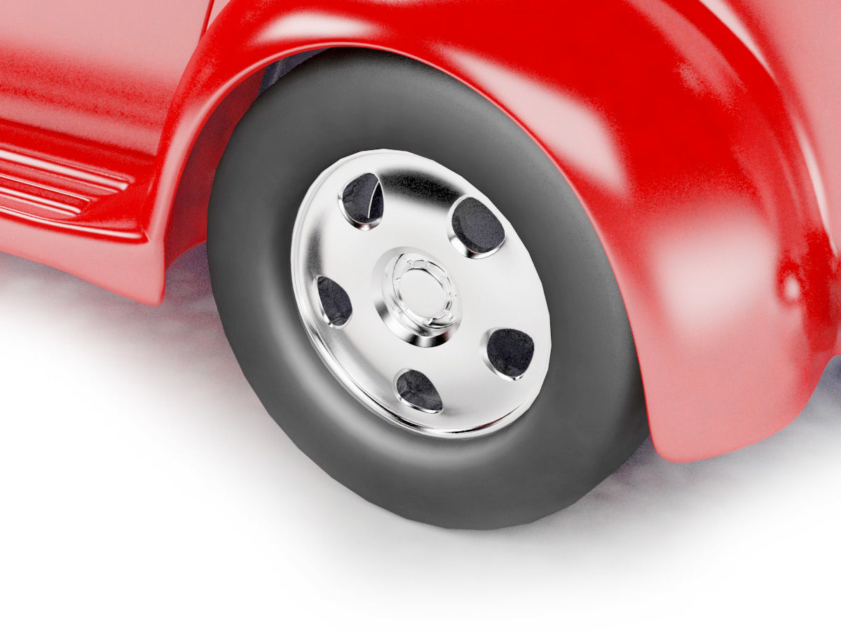 red old truck 3D model_22