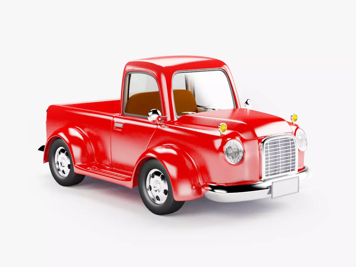 red old truck 3D model_0
