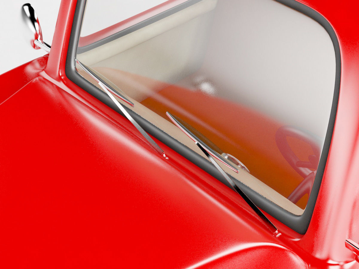 red old truck 3D model_19