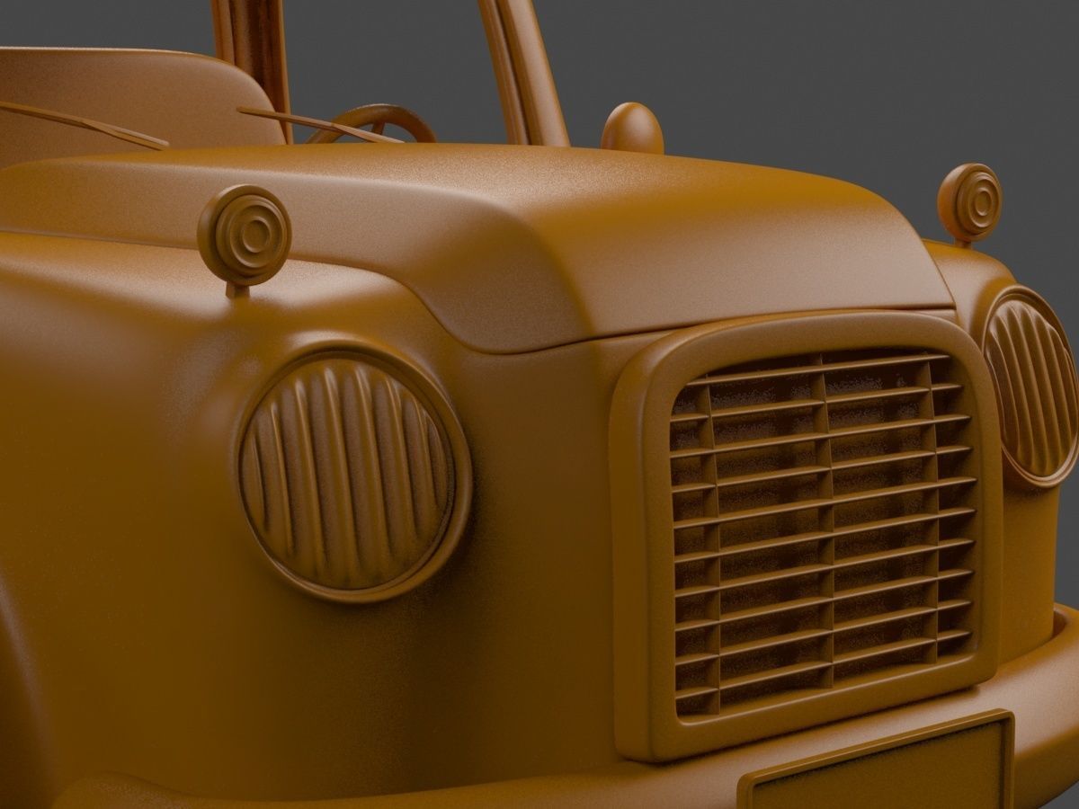 red old truck 3D model_13