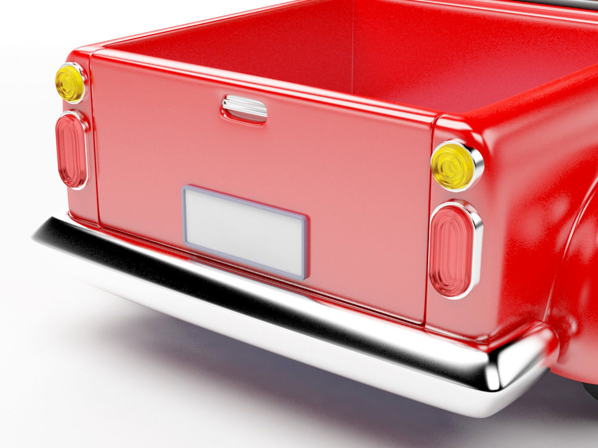 red old truck 3D model_21