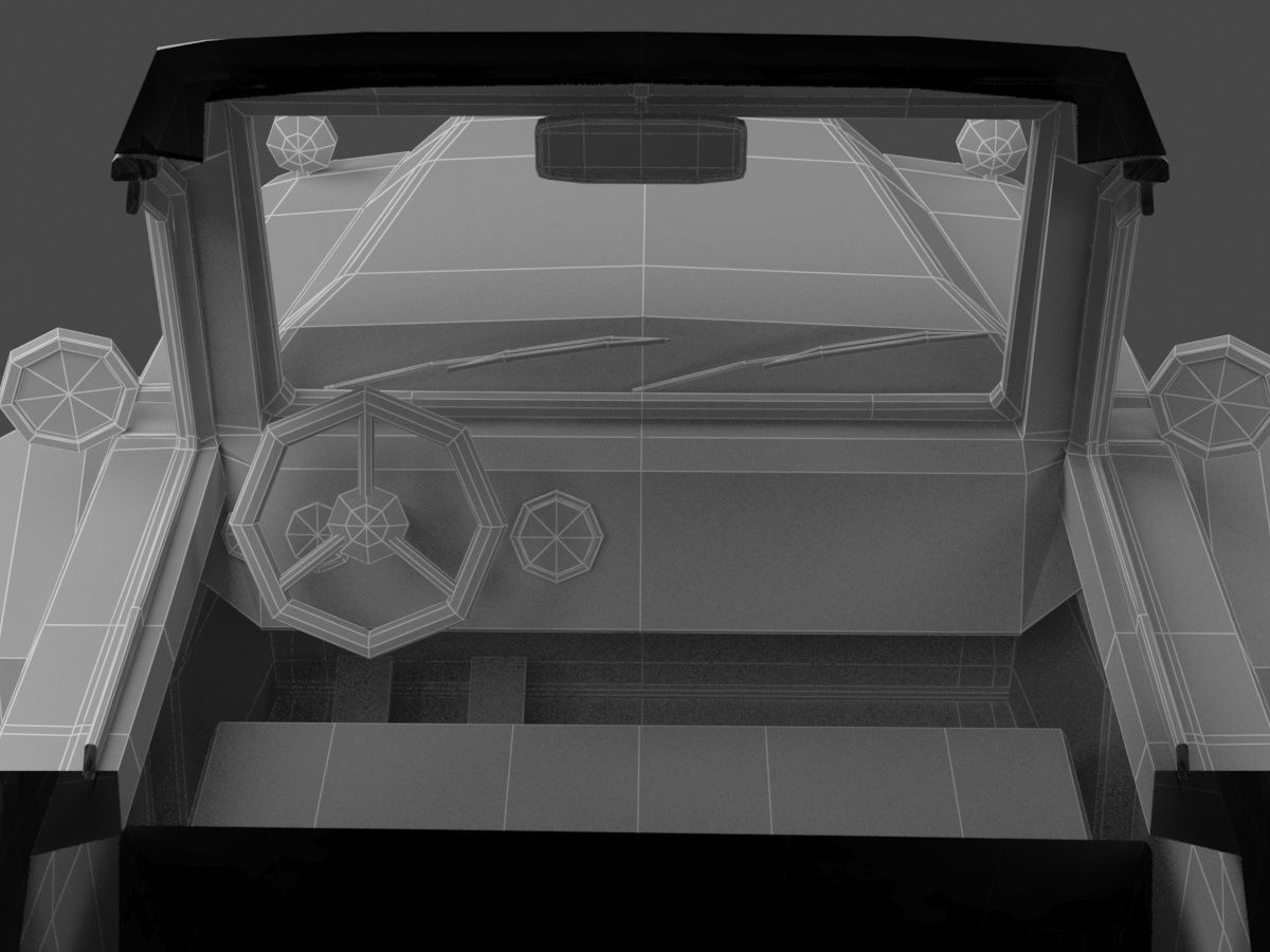 red old truck 3D model_11