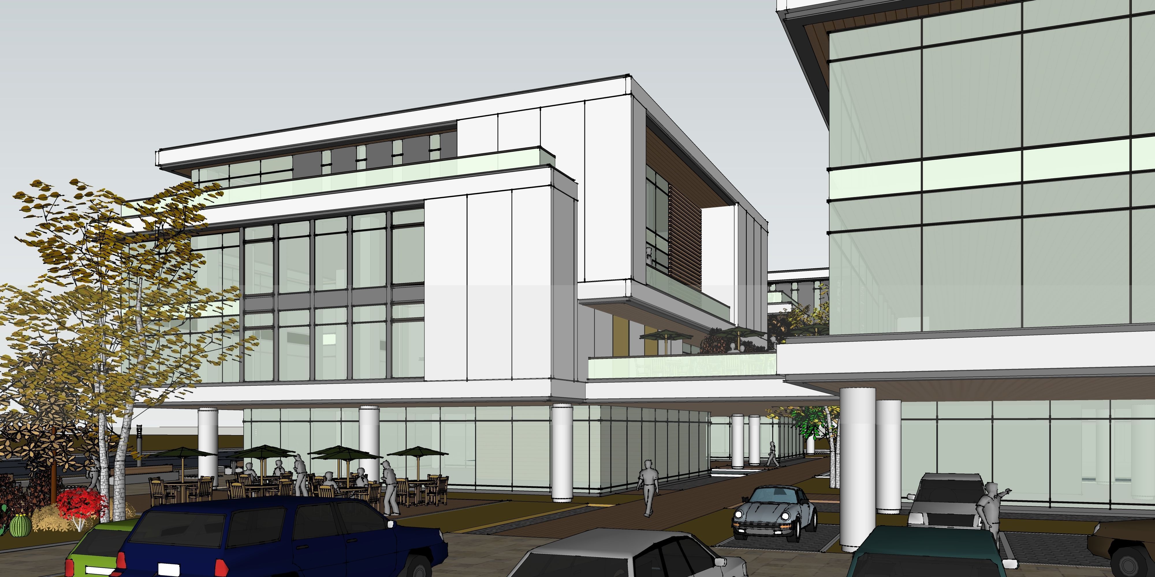 three square boxes-The office building 3D model 3D model_32