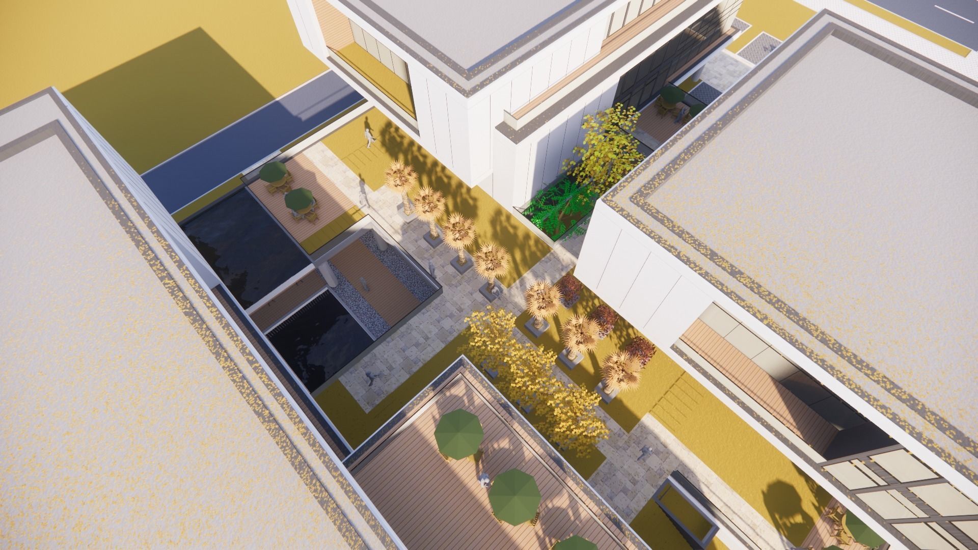 three square boxes-The office building 3D model 3D model_2