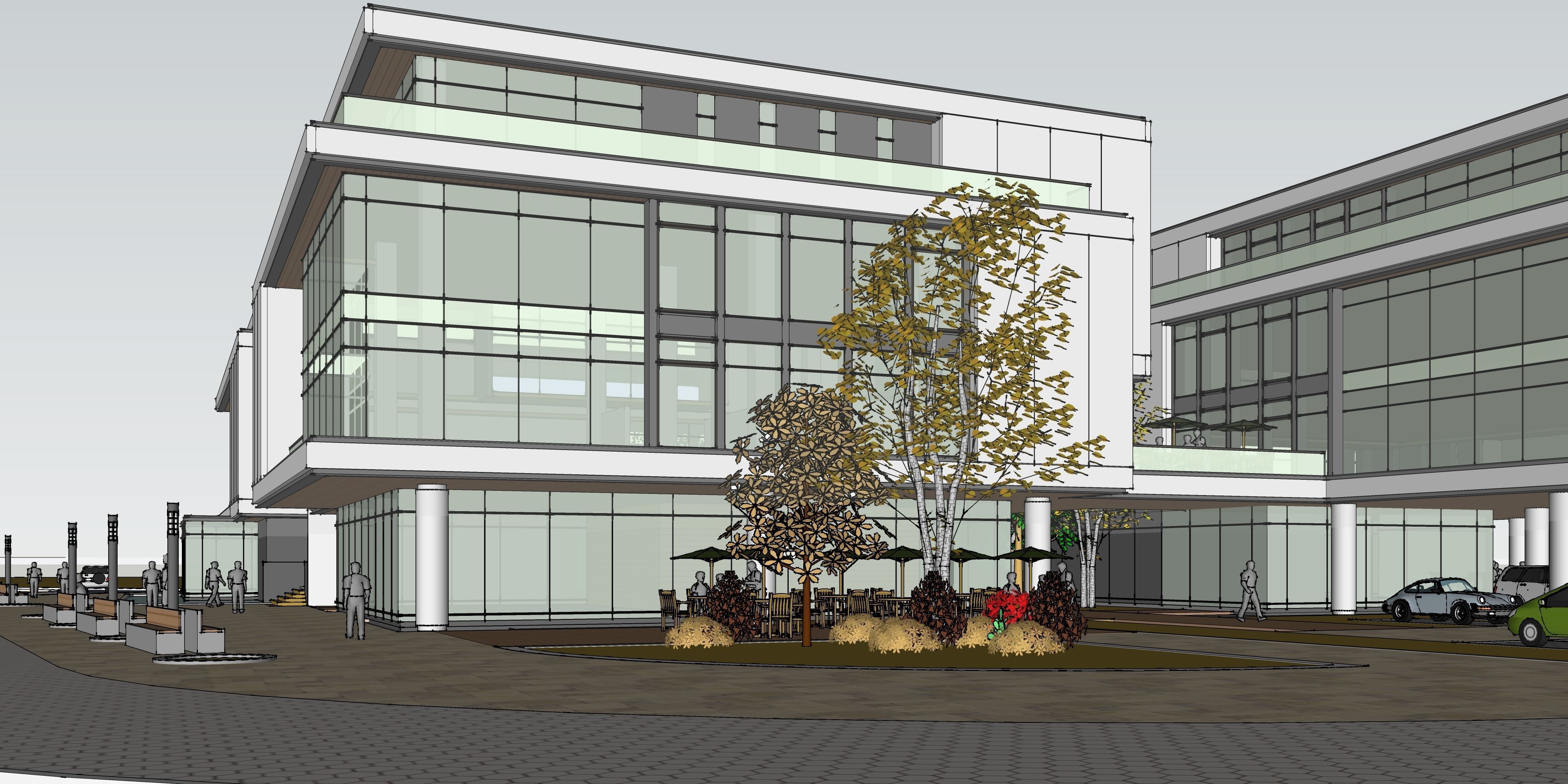 three square boxes-The office building 3D model 3D model_34