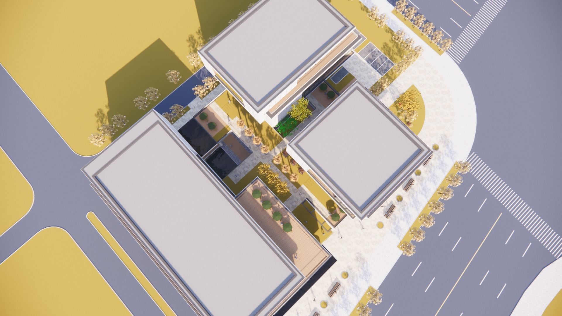 three square boxes-The office building 3D model 3D model_8