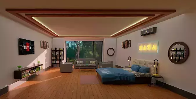 LUXURY BED ROOM INTERIOR