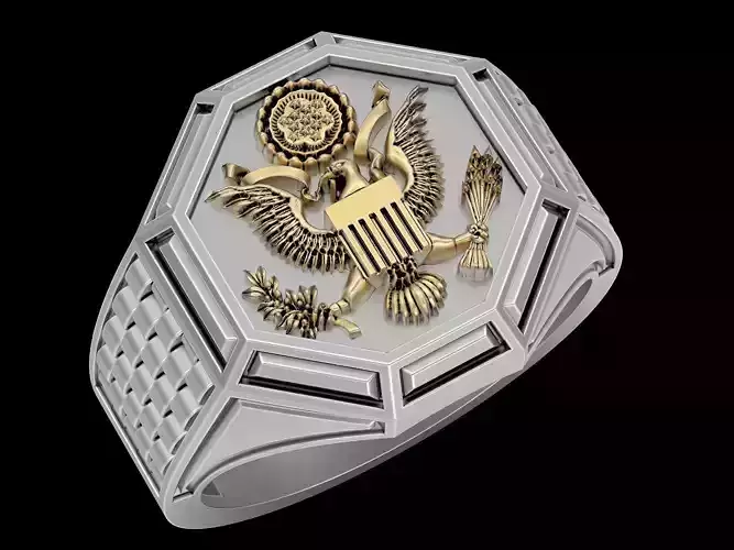 American Eagle Man Ring silver gold printable jewelry