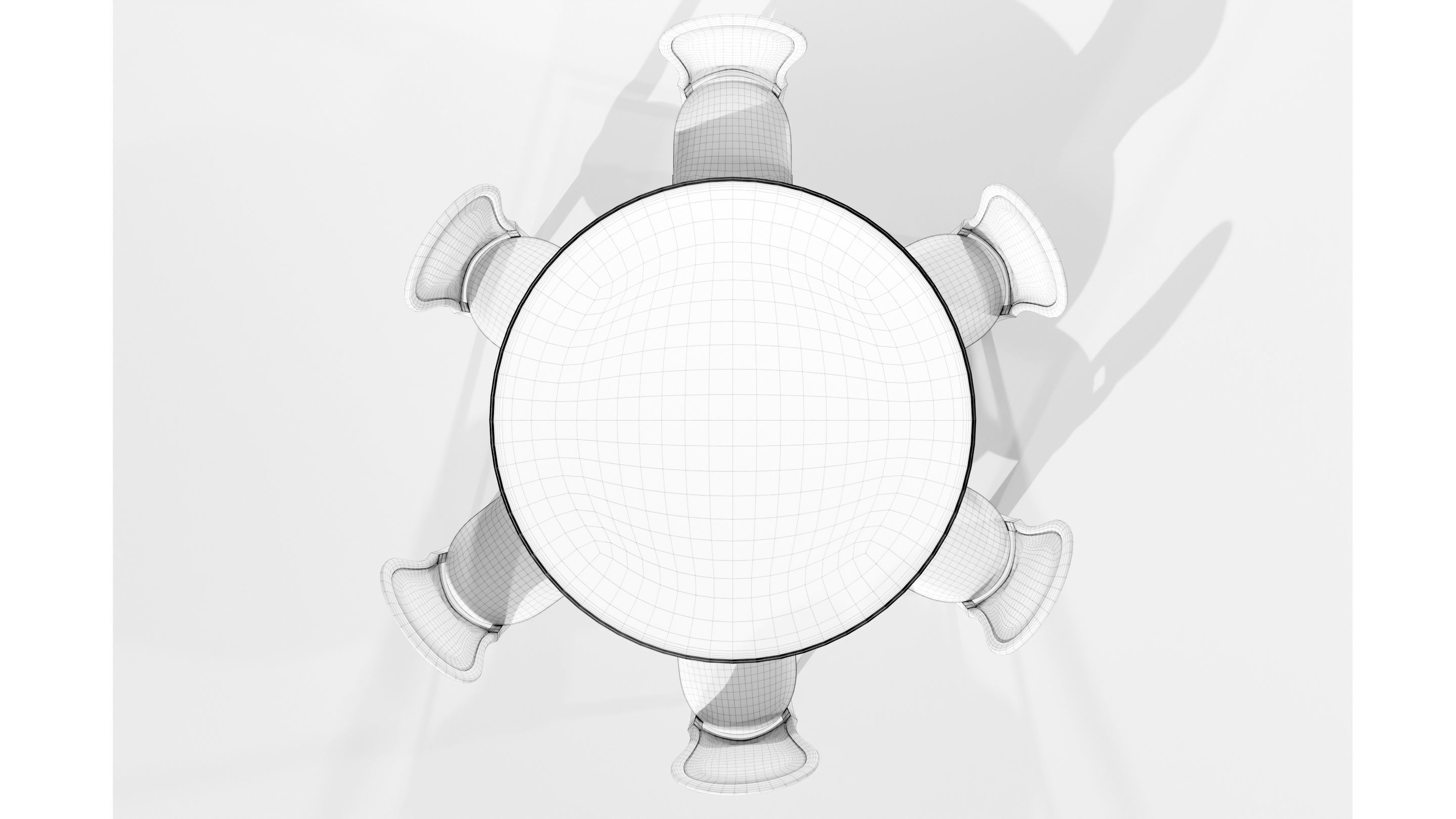 Classic Table with Chairs 3D model_20