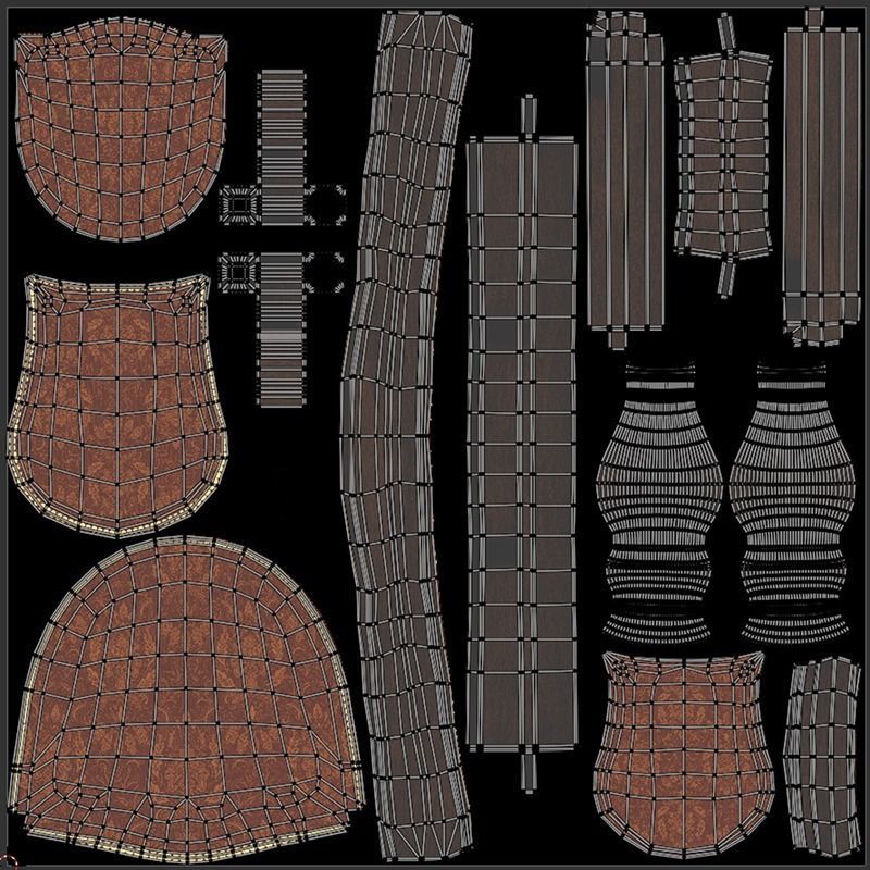Classic Table with Chairs 3D model_11
