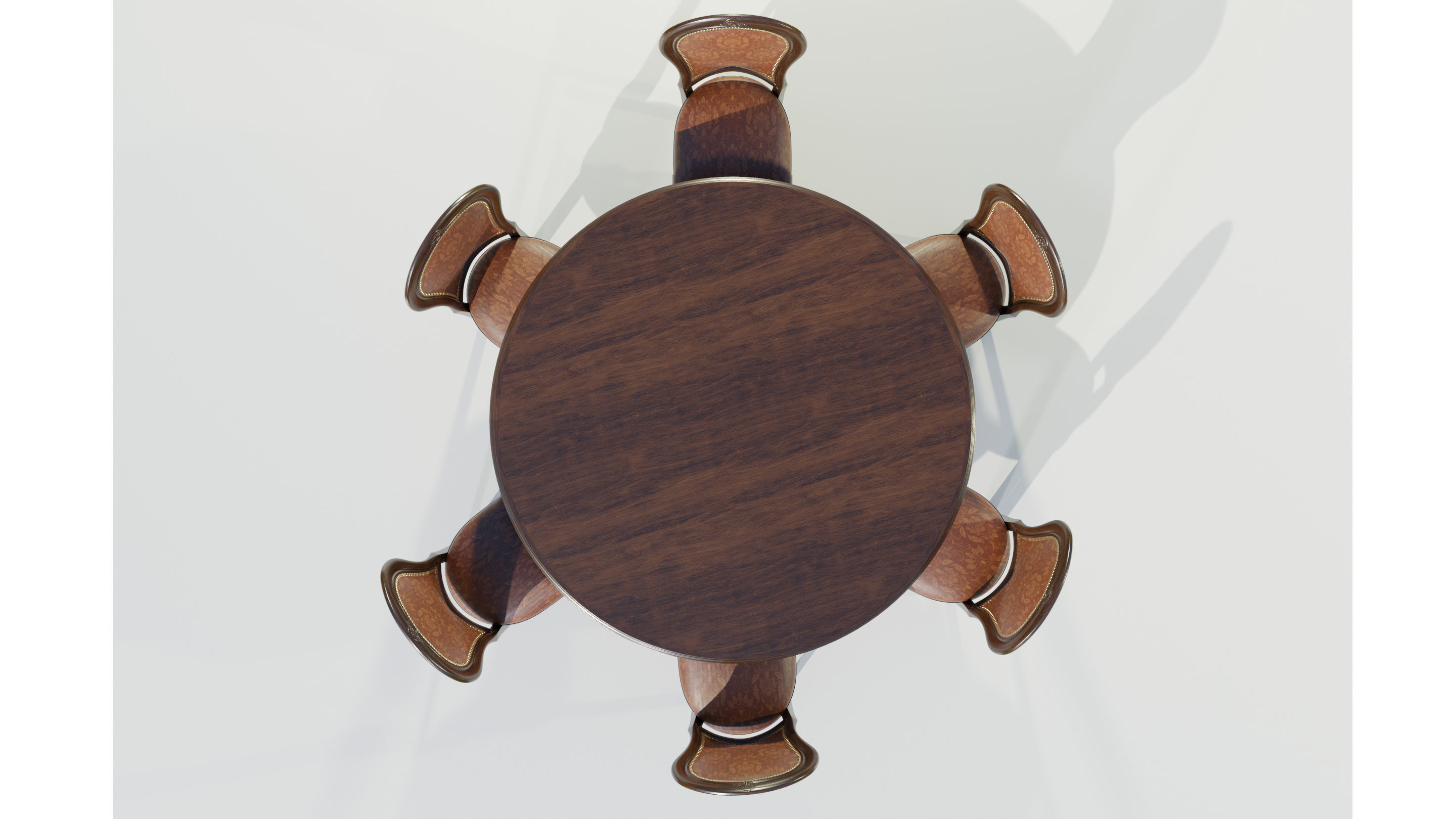 Classic Table with Chairs 3D model_10