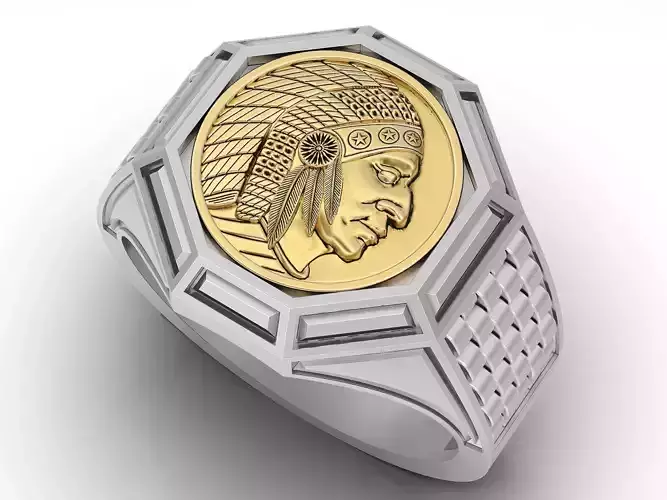Indian Man Ring silver gold printable jewelry