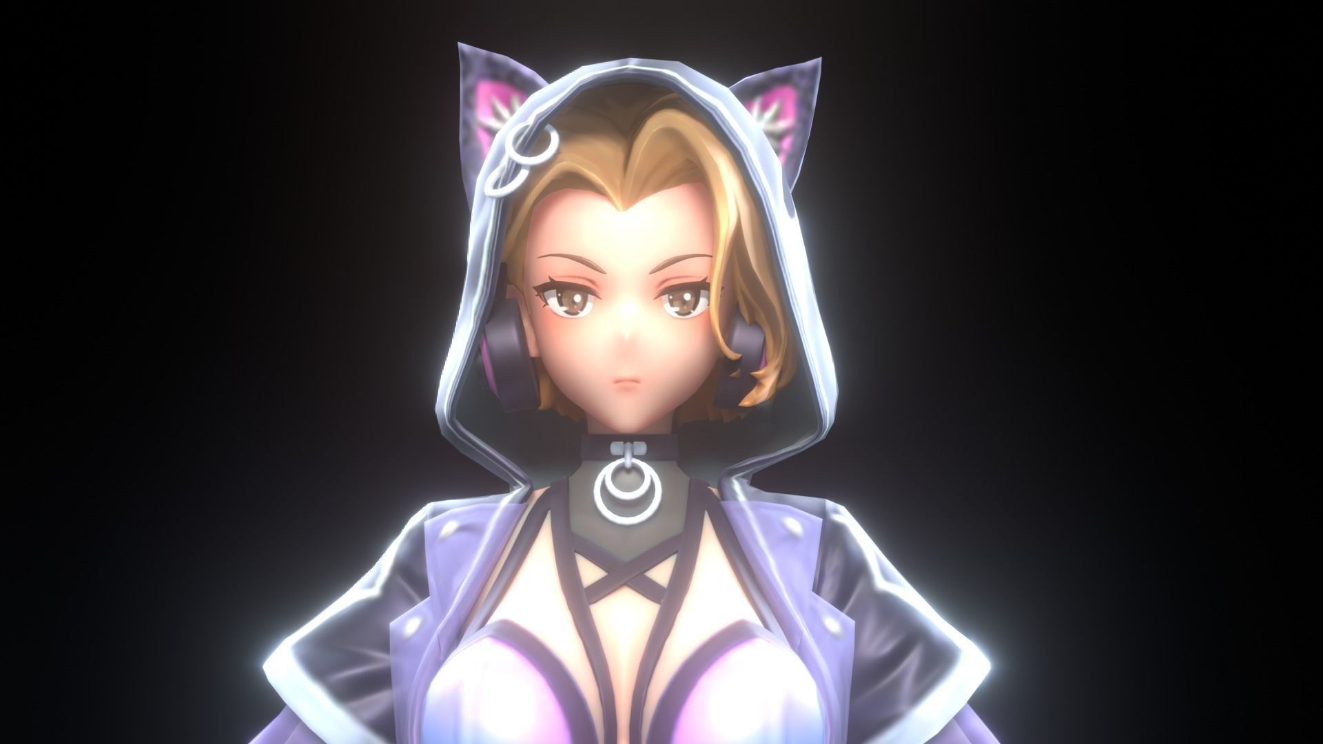 MEGAN - FEMALE CHARACTER  Low-poly 3D model_10