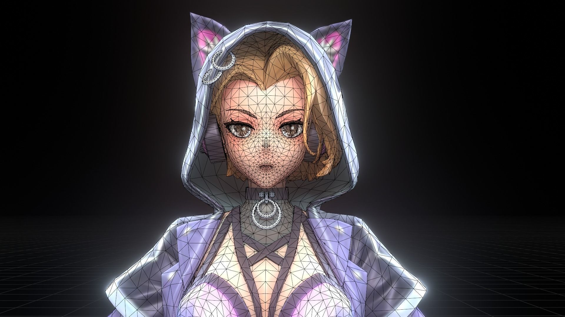 MEGAN - FEMALE CHARACTER  Low-poly 3D model_4