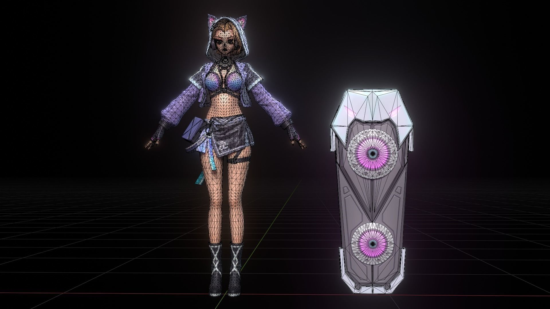 MEGAN - FEMALE CHARACTER  Low-poly 3D model_5