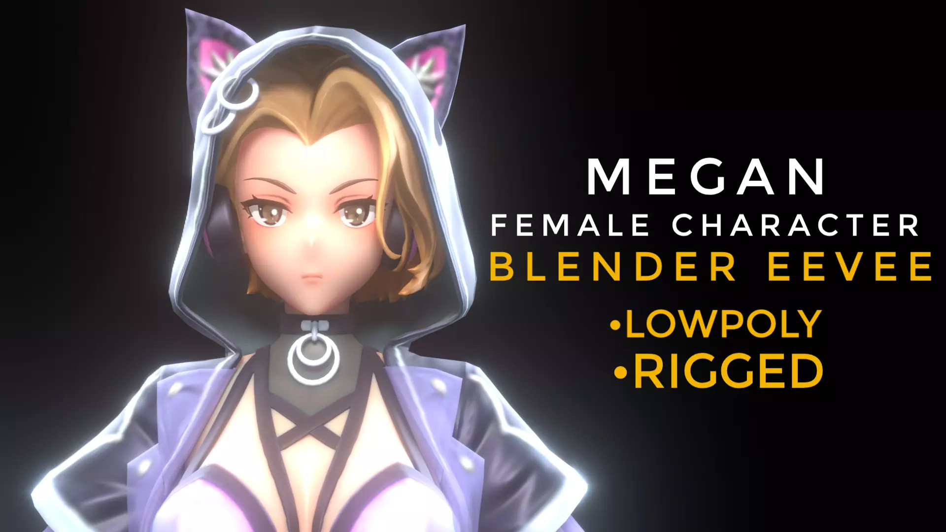 MEGAN - FEMALE CHARACTER  Low-poly 3D model_0
