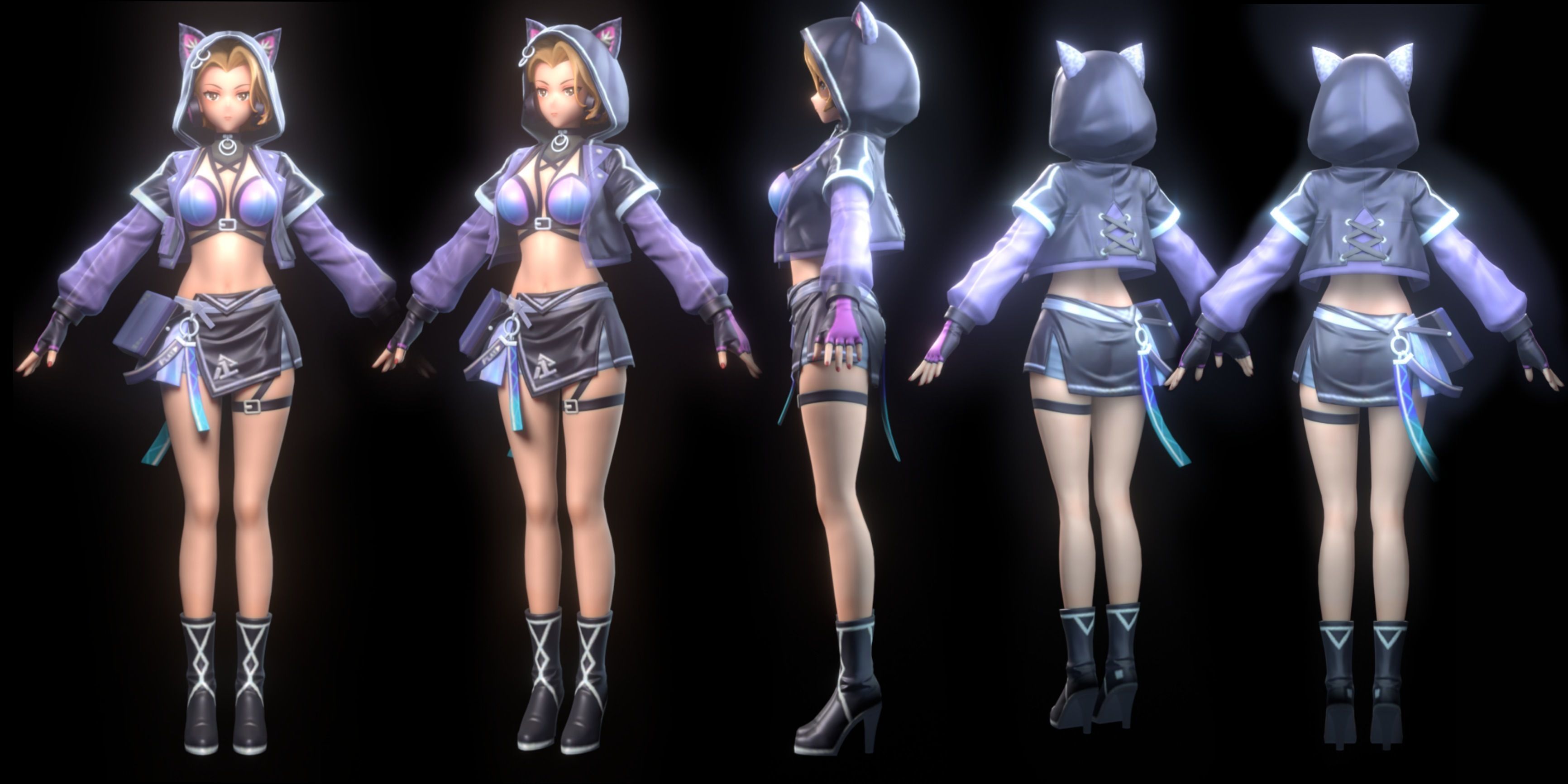 MEGAN - FEMALE CHARACTER  Low-poly 3D model_3