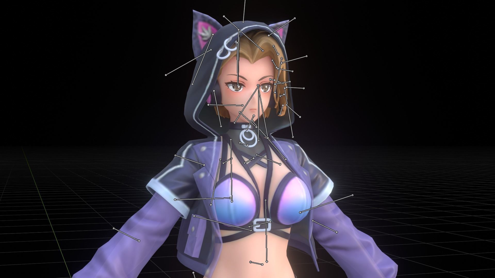 MEGAN - FEMALE CHARACTER  Low-poly 3D model_6