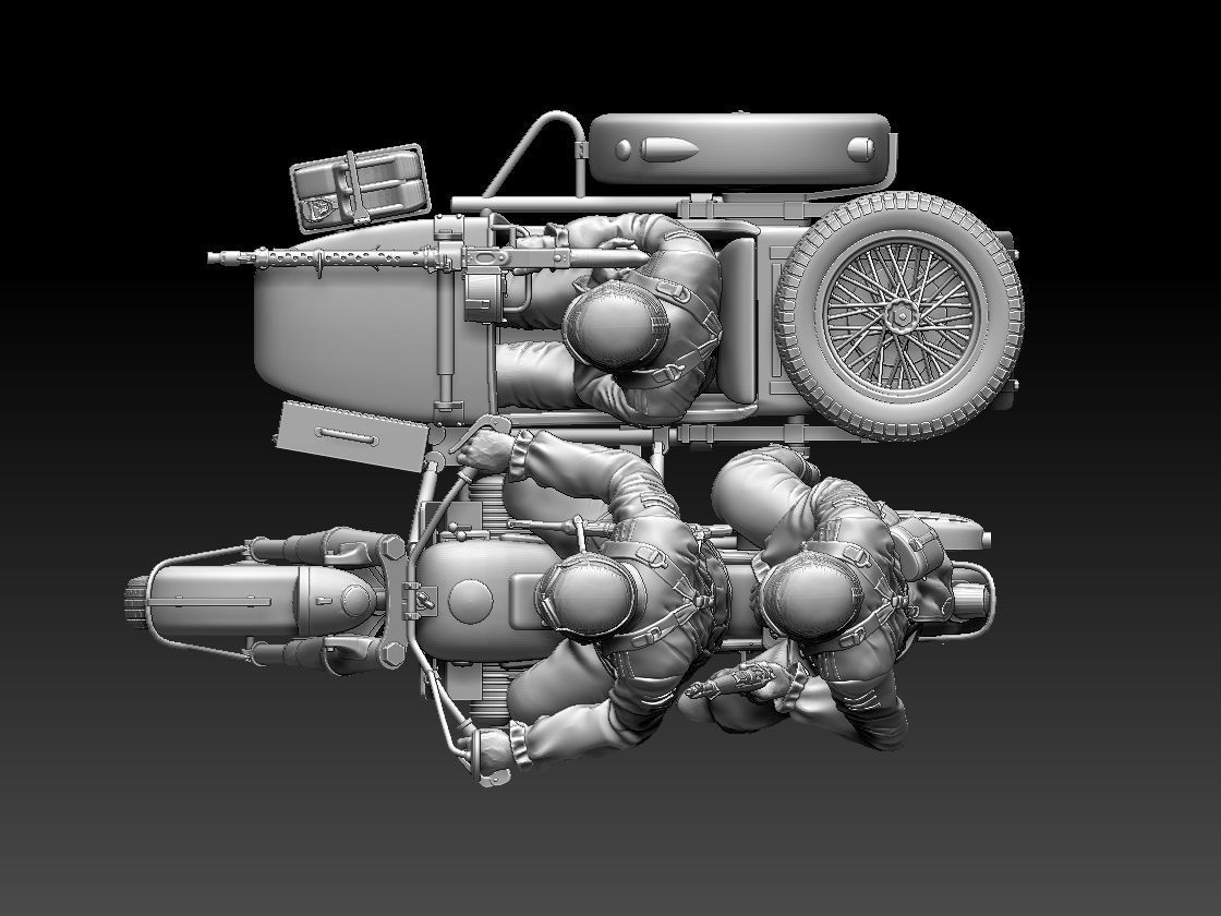 german motorcycle crew 3D print model_13