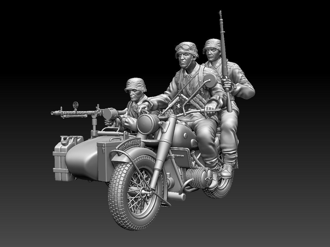 german motorcycle crew 3D print model_11