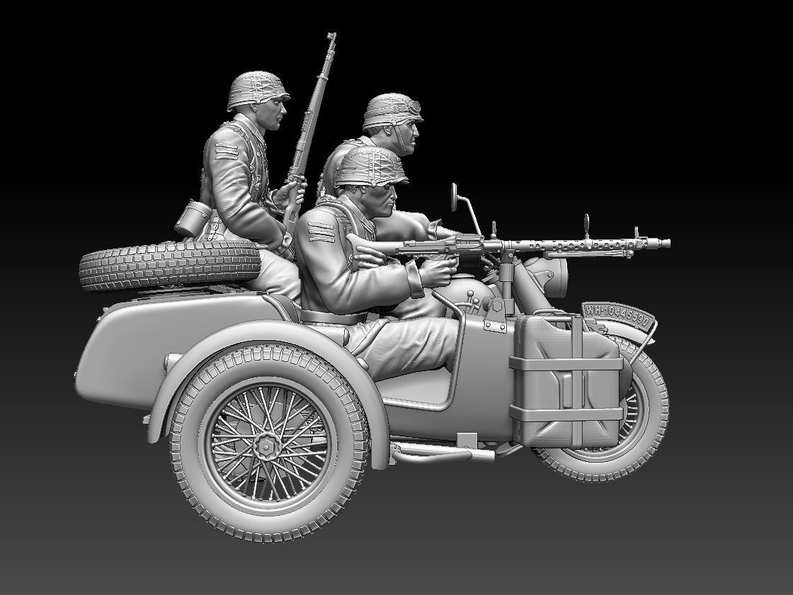 german motorcycle crew 3D print model_10