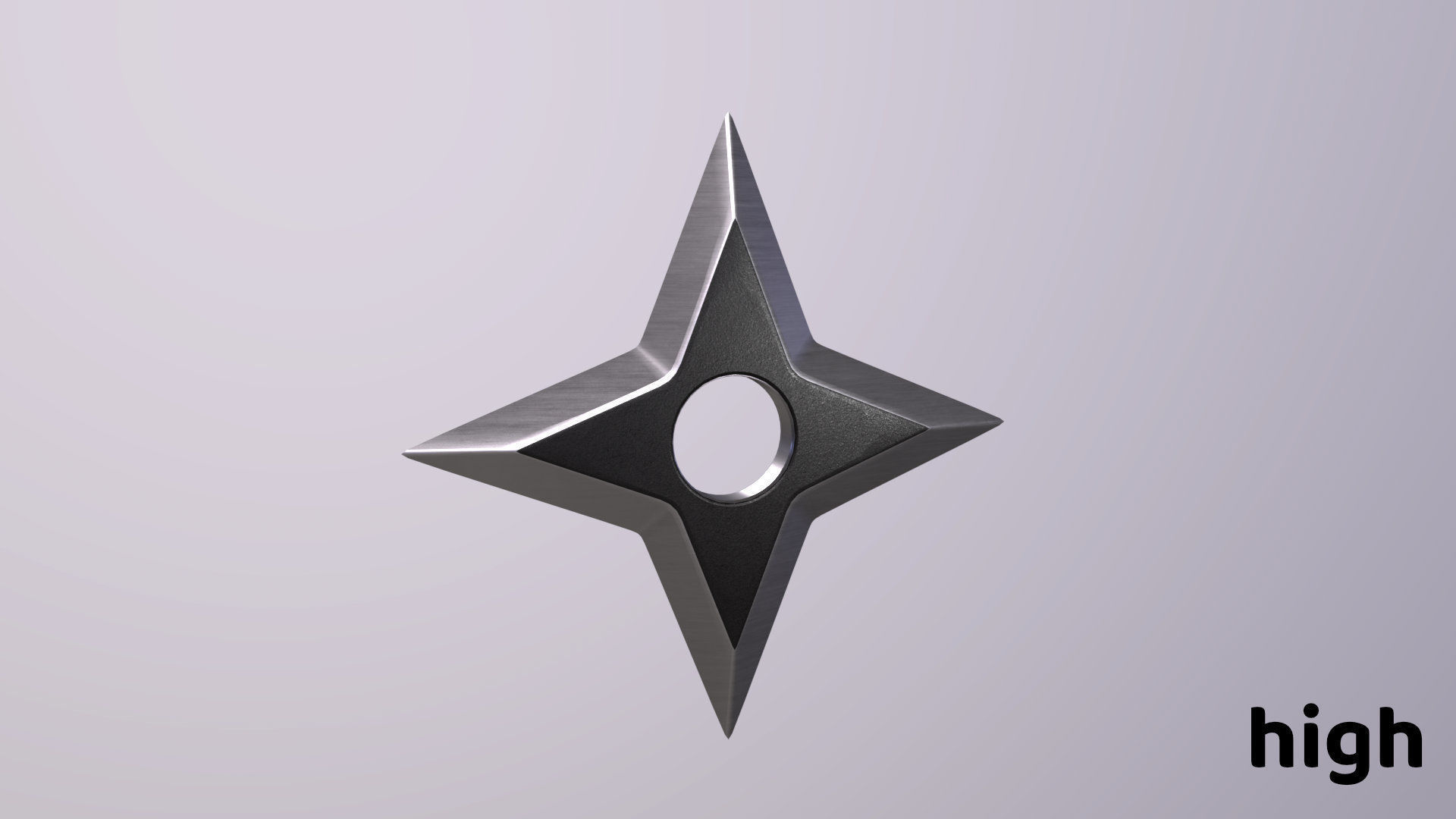 Shuriken Ninja Star Low-poly 3D model_2