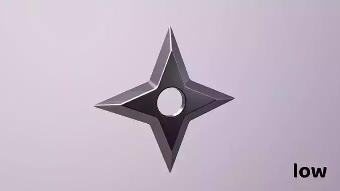 Shuriken Ninja Star Low-poly 3D model