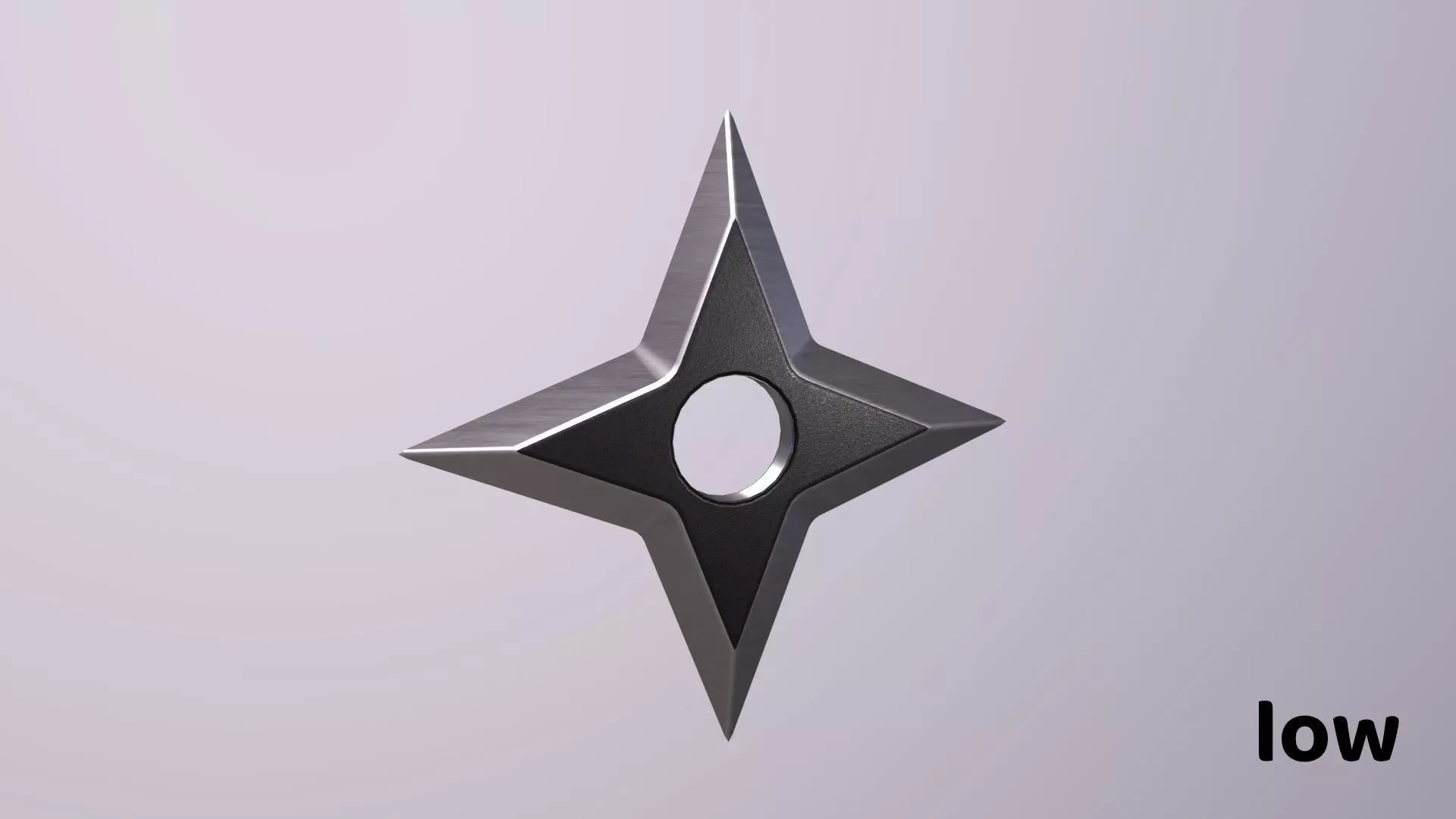 Shuriken Ninja Star Low-poly 3D model_0