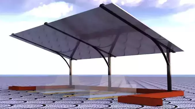 Car Parking Area Model Low-poly 3D model