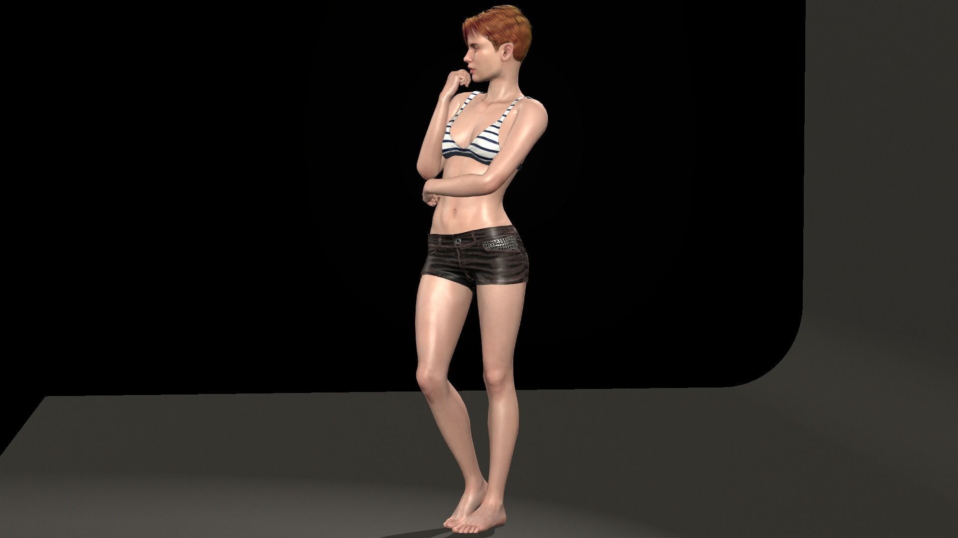 Jenna Walker Low-poly 3D model_12