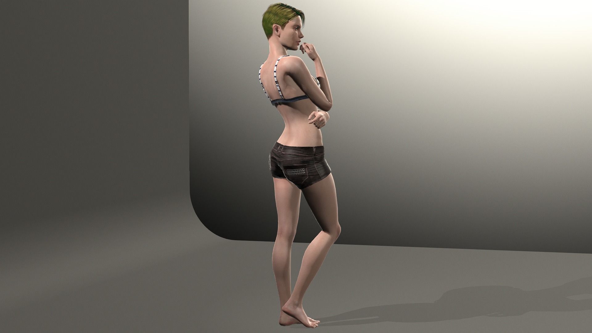 Jenna Walker Low-poly 3D model_3