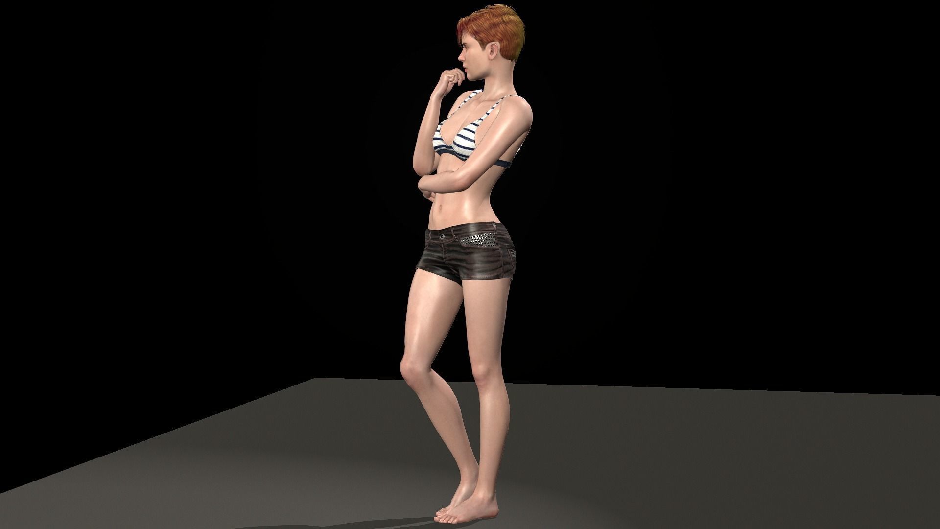 Jenna Walker Low-poly 3D model_11