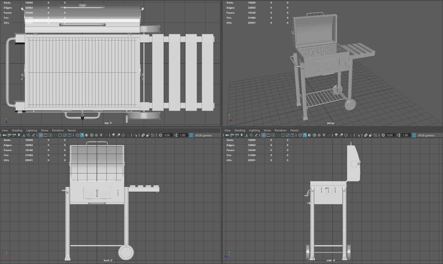 Barbecue Low-poly 3D model_18
