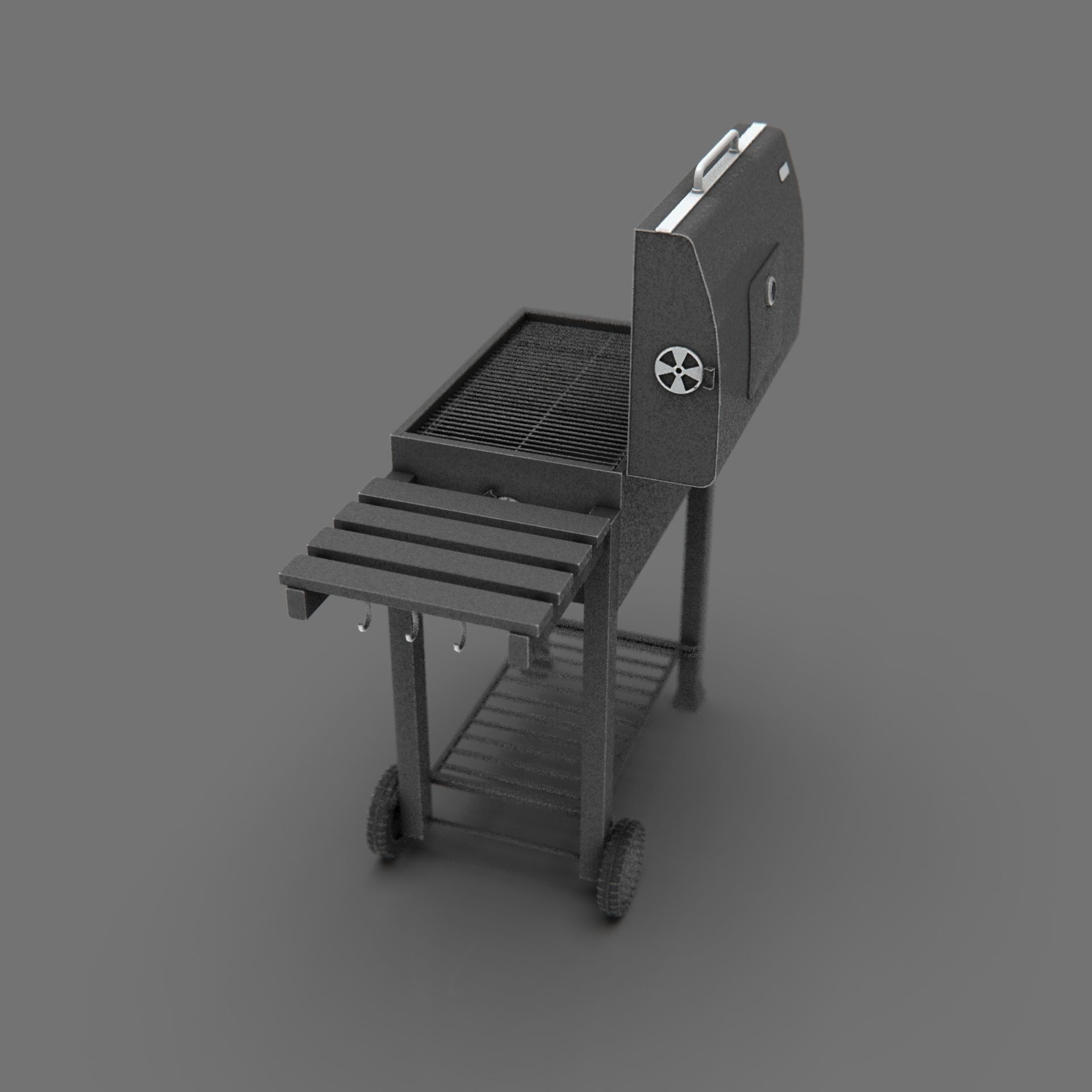 Barbecue Low-poly 3D model_9
